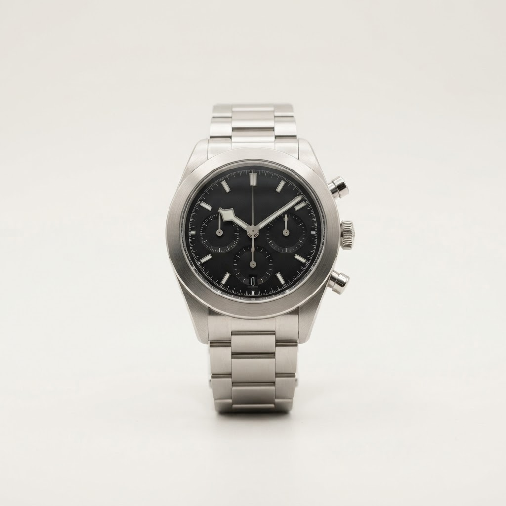 Steel chronograph — studio shot from the tierlist library